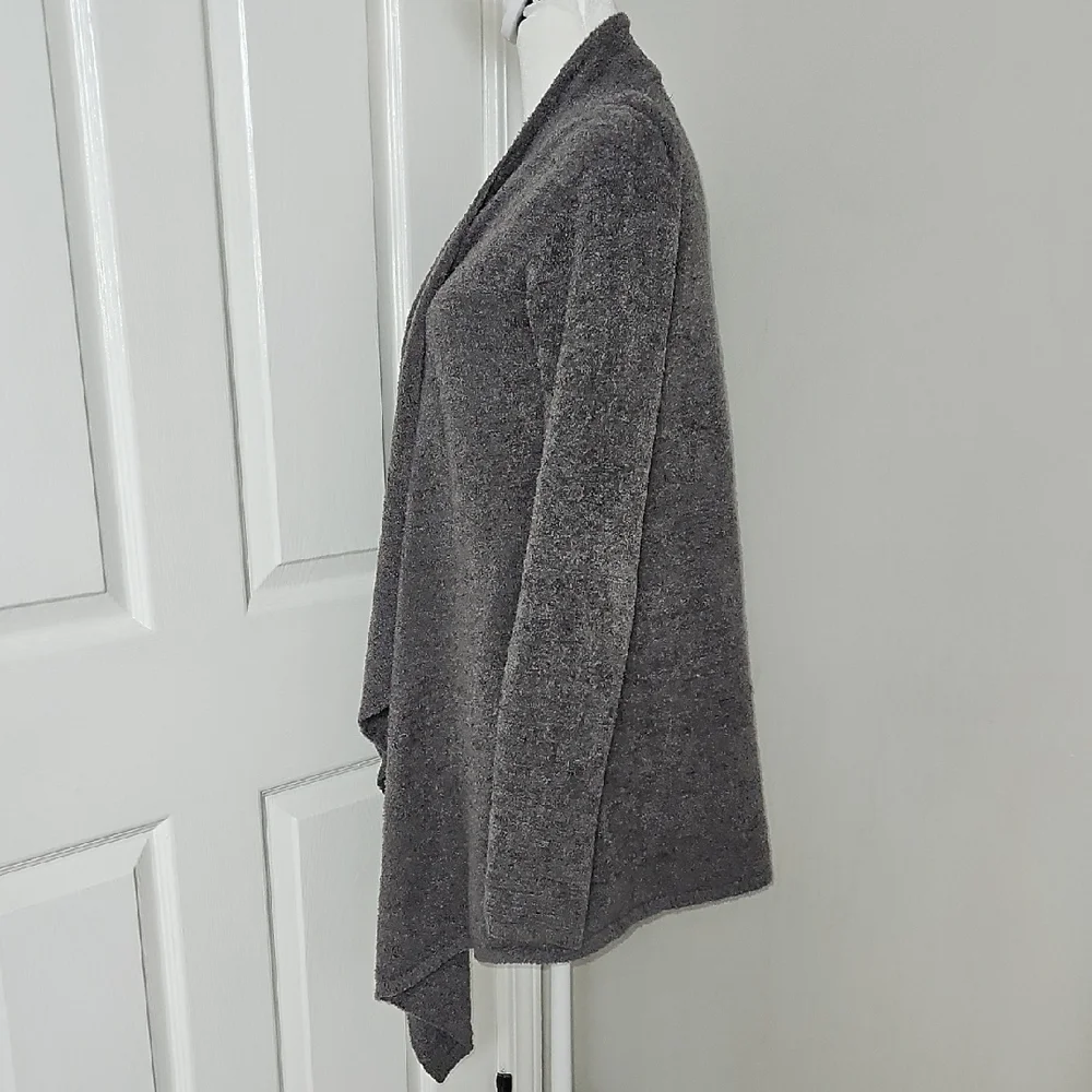 Barefoot Dreams Bamboo Chic Lite Women's Gray Open Front Cardigan S/M